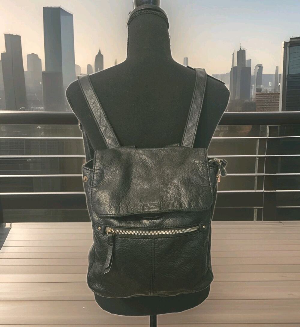 American Leather Co. Liberty Backpack Black Soft Leather *read 10x11x4